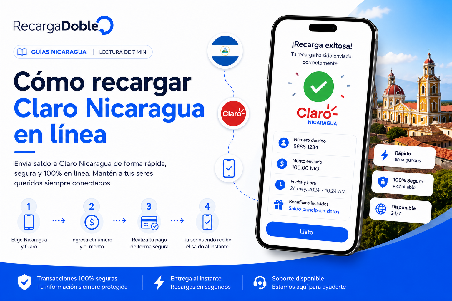 Imagen describiendo Como recargar Claro Nicaragua online