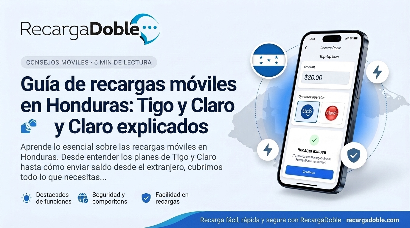 Imagen describiendo Guía de recargas móviles en Honduras: Tigo y Claro explicados