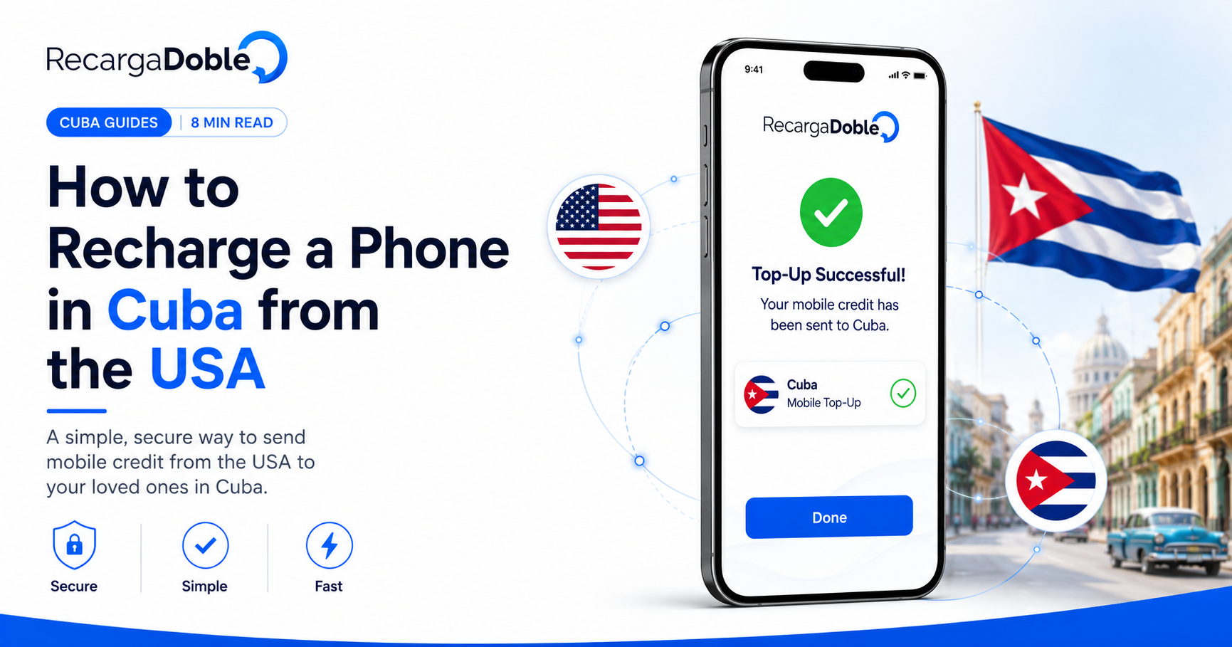 Image decrivant Comment recharger un telephone a Cuba depuis les Etats-Unis