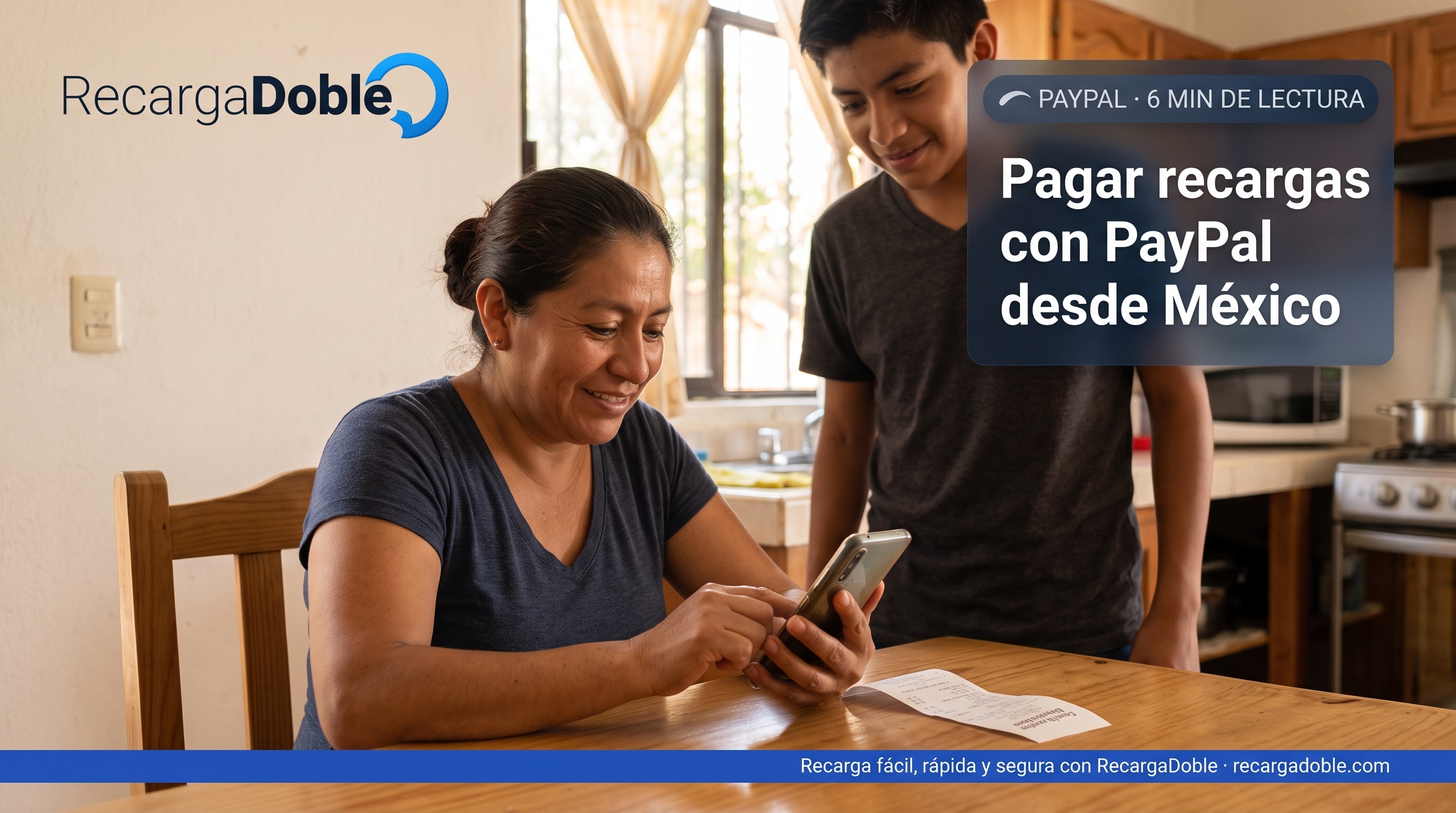 Imagen describiendo Pagar recargas con PayPal desde México