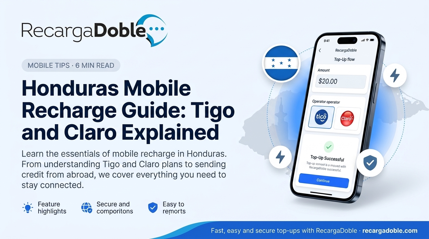 Image decrivant Guide de recharge mobile au Honduras : Tigo et Claro expliqués